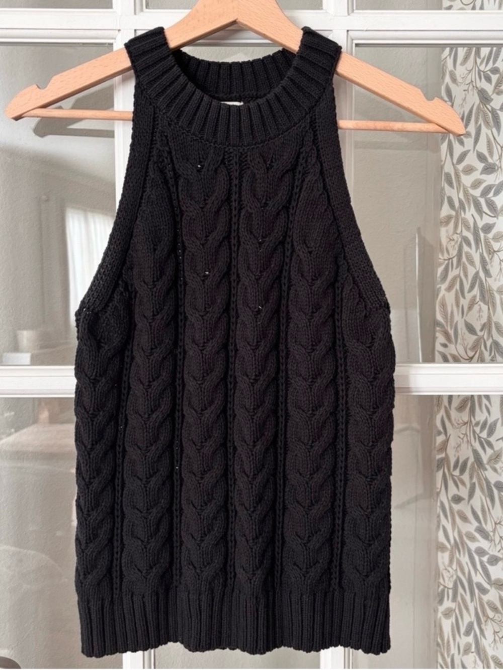 A NEW DAY High Neck Cable Knit Sweater Tank Sz S